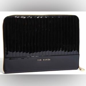 Ted Baker Black Patent IPad Tablet Zippered Case